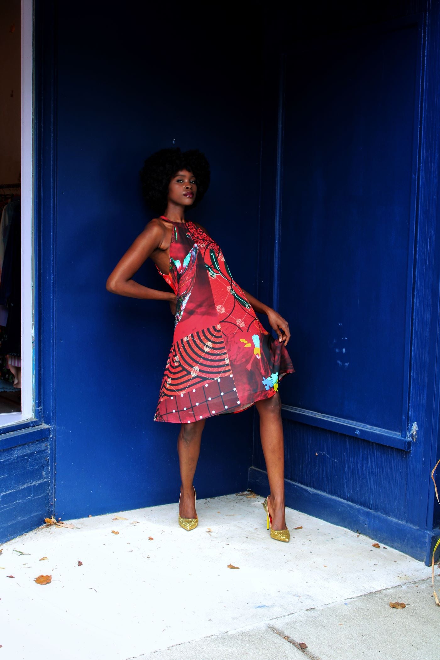 Red Halter A Line Dress