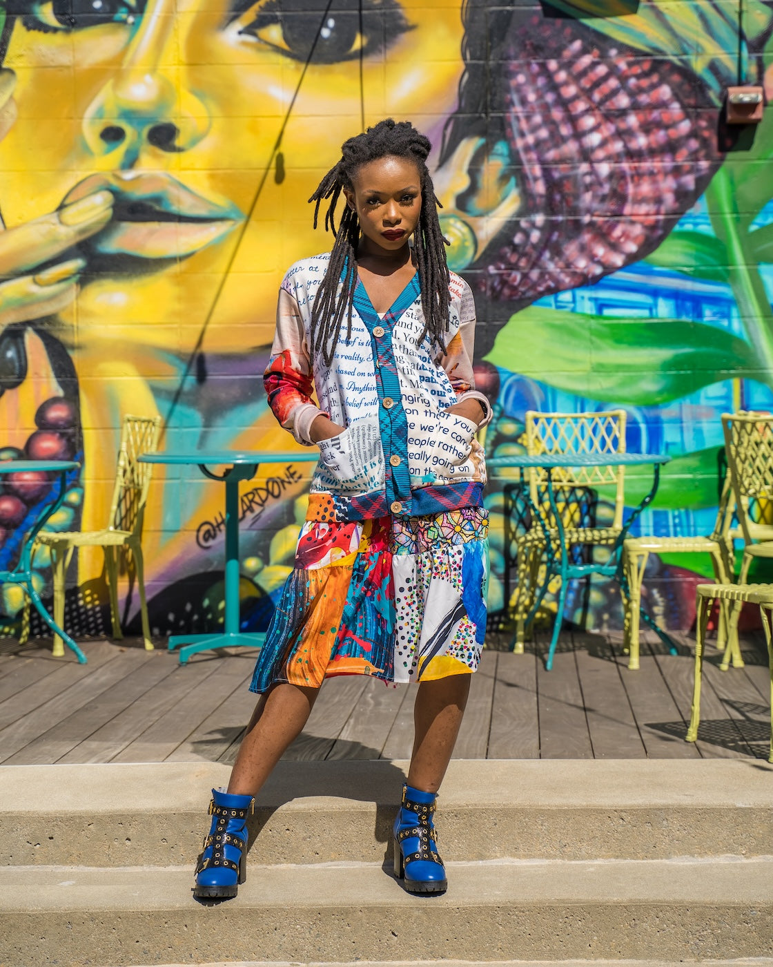 Multi Graphic Tiered Skirt