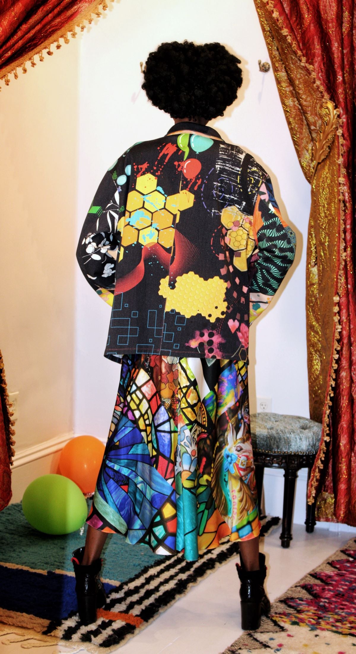 Honeycomb at Dusk Unisex Denim Jacket