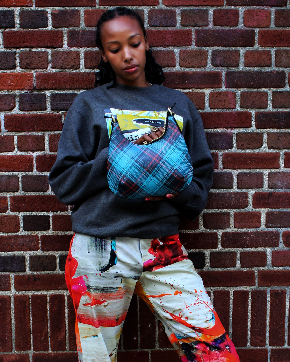 Plaid Print Mini Purse