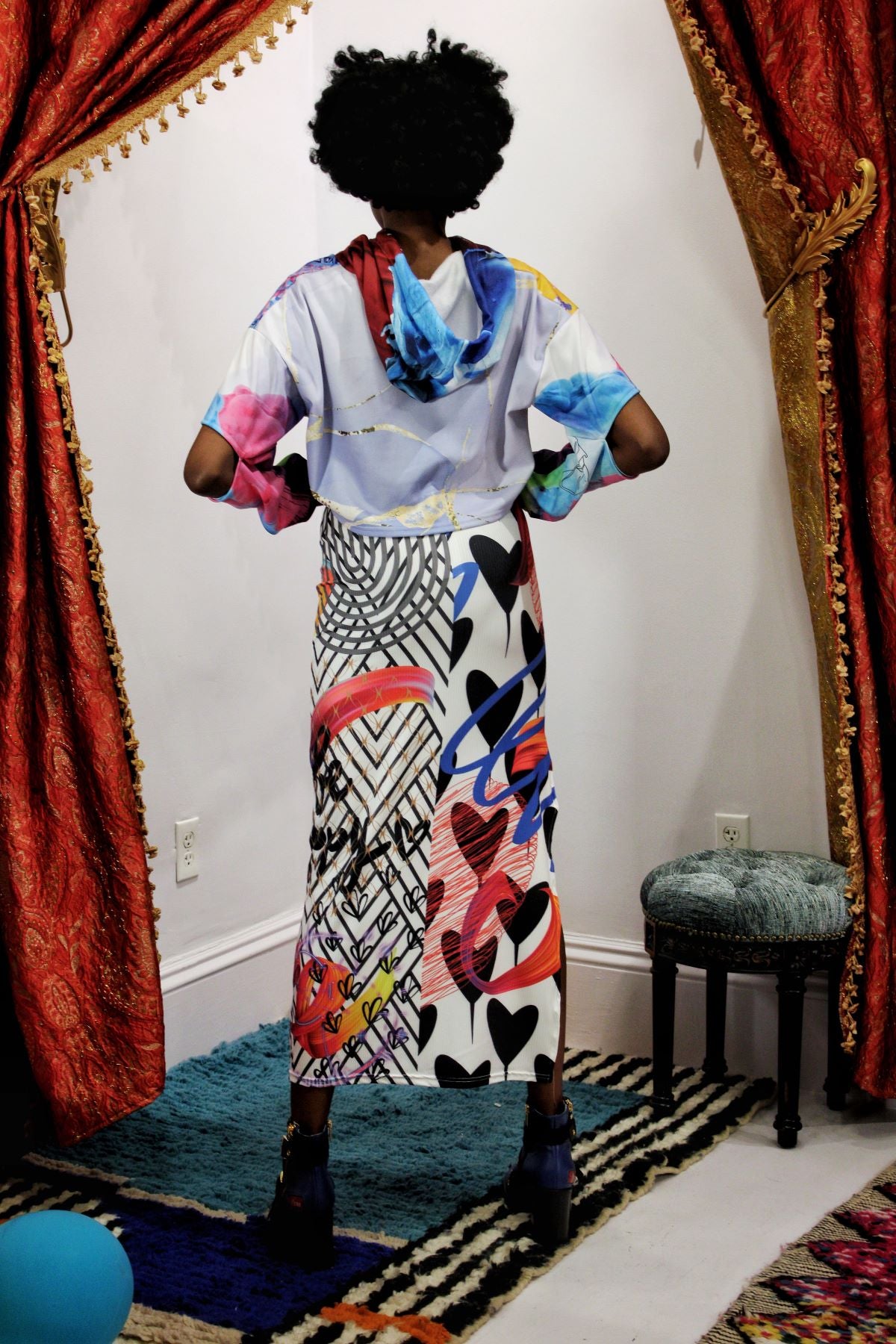 Patched in Color Cropped Hoodie