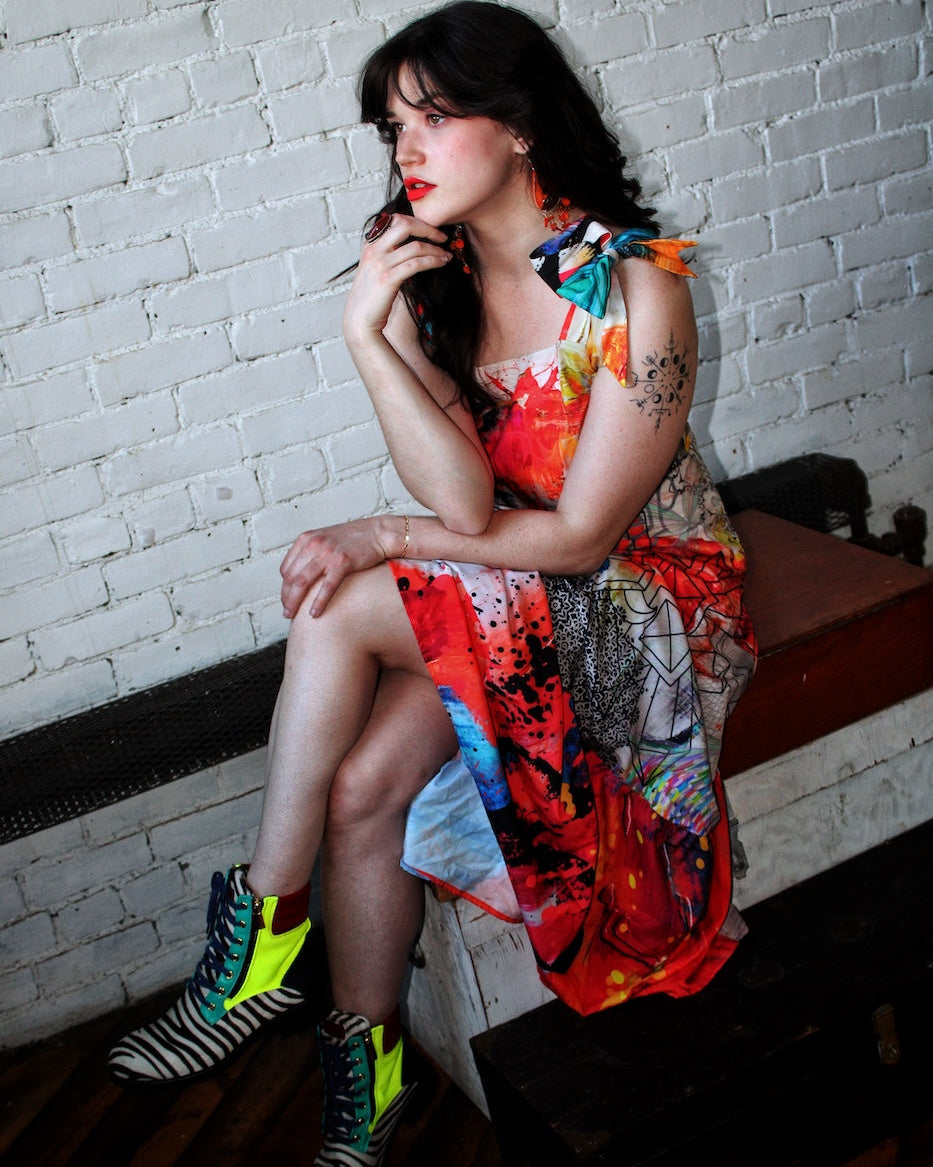 Fire and Ash Tie Strap Dress