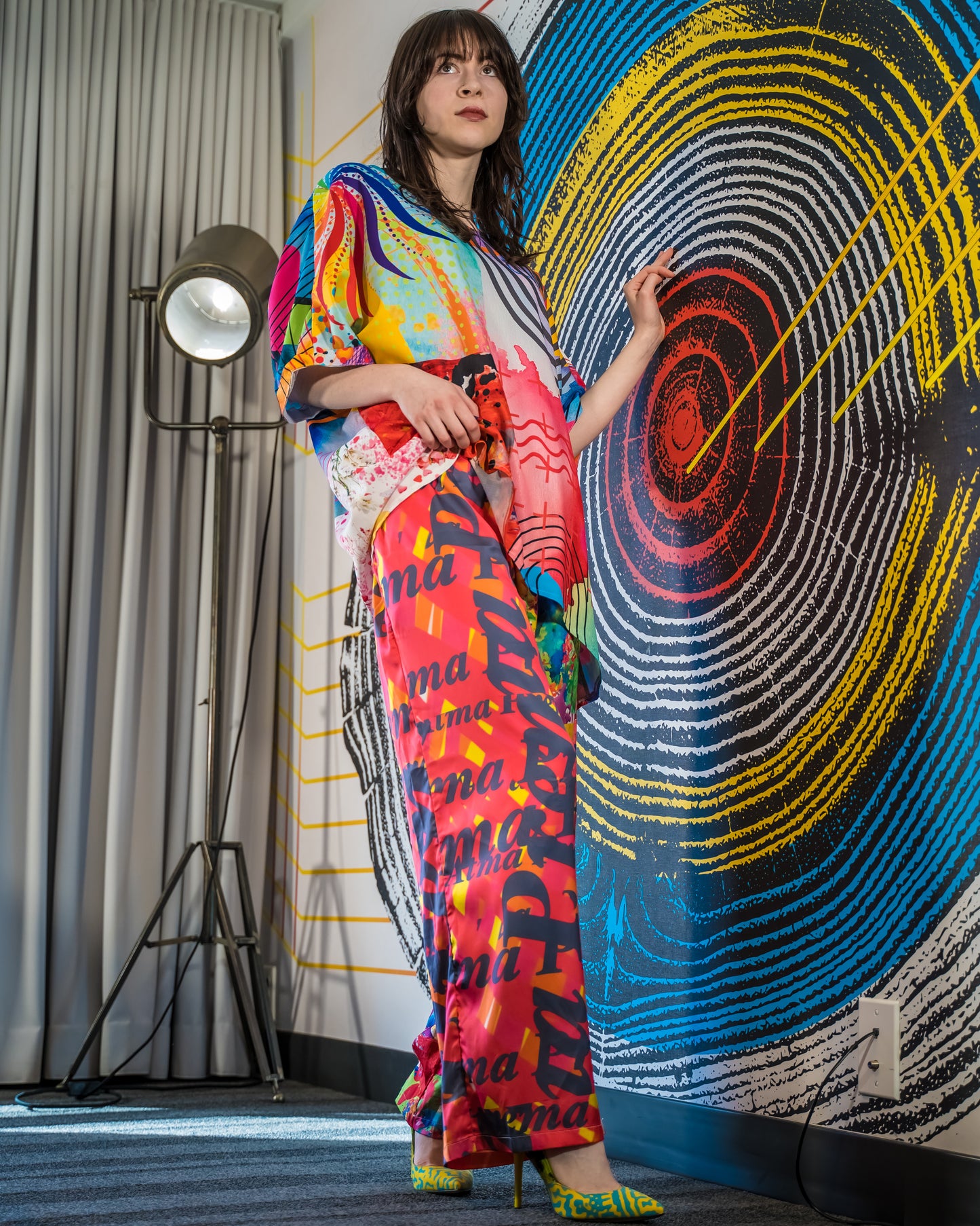 Graphic Multi Bat Sleeve Top