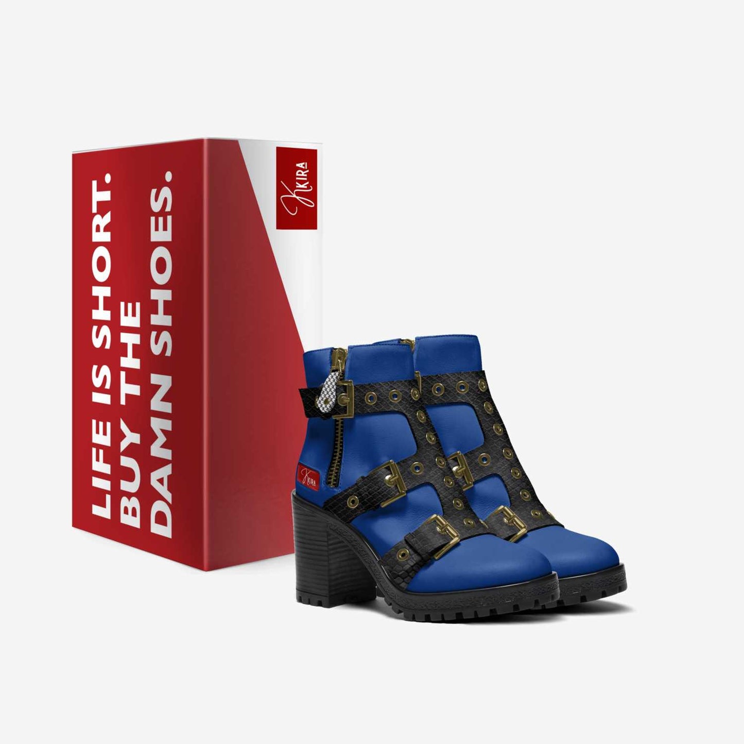 Colorful Biker Boot | Blue Biker Boot | Kkira Shoes