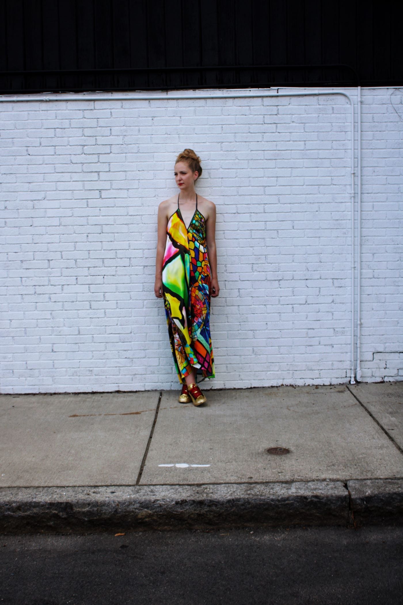 Stained Glass Halter Maxi Dress