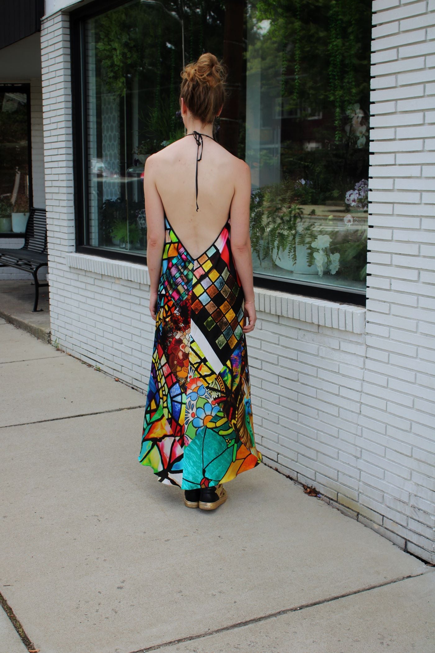 Stained Glass Halter Maxi Dress