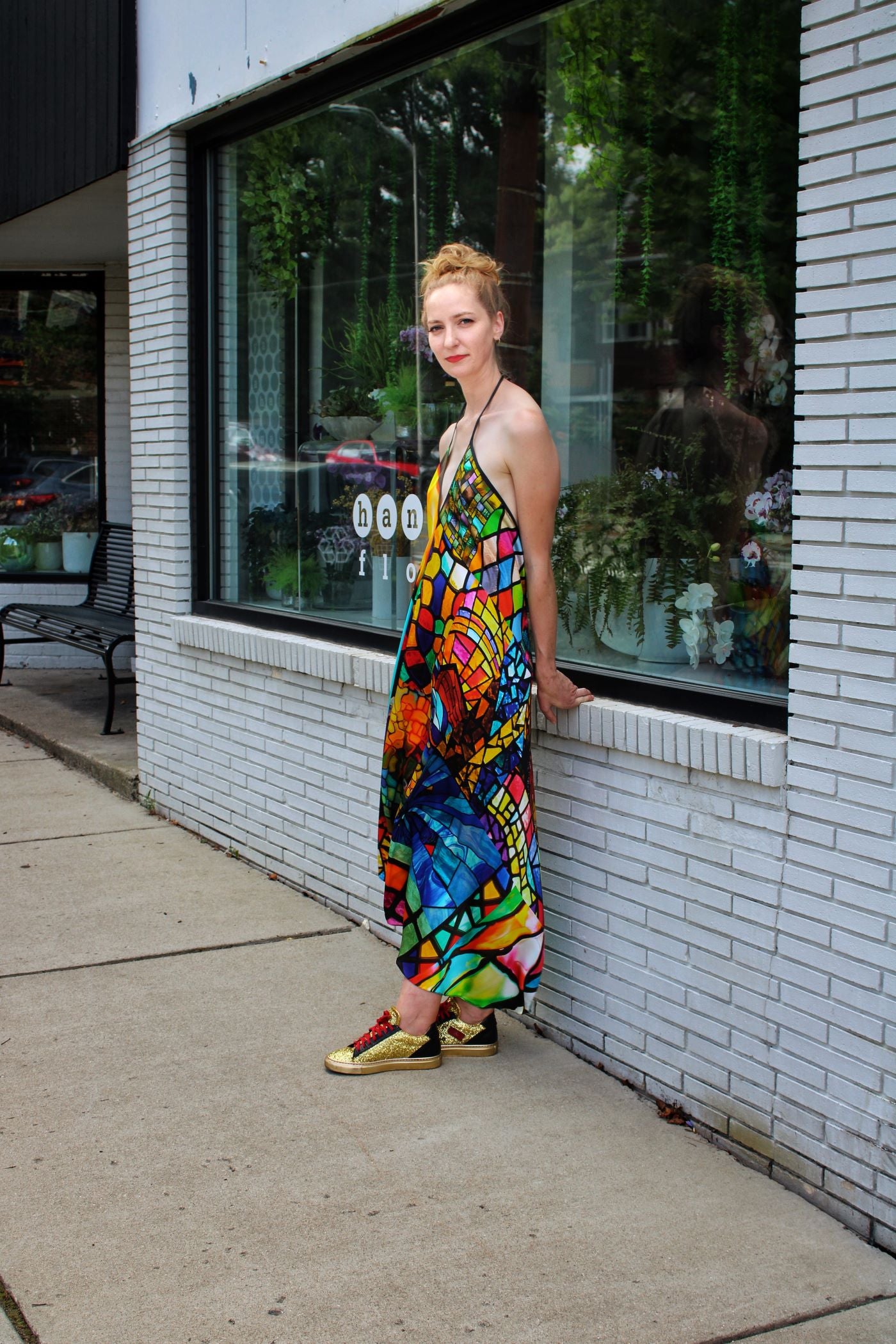 Stained Glass Halter Maxi Dress