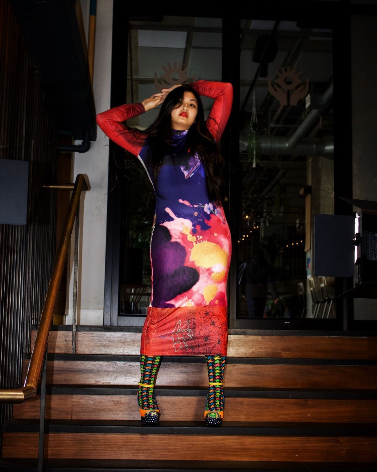 Deep Vibrance Long Sleeve Dress