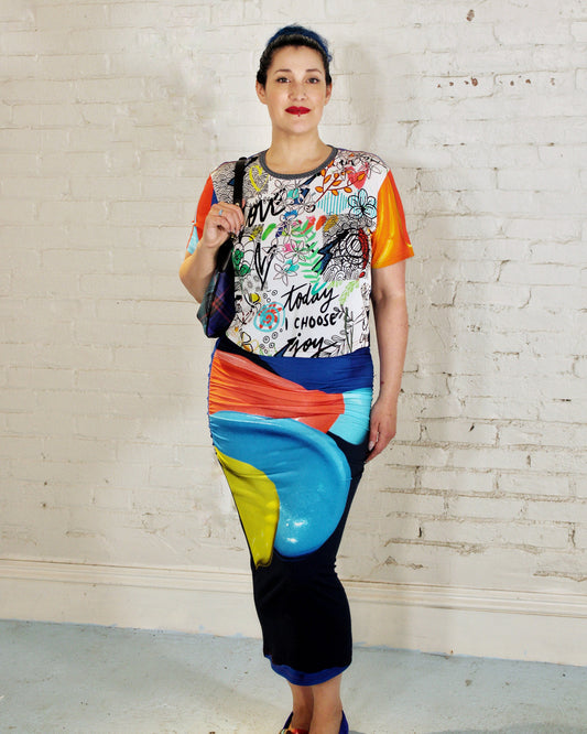 Chroma Bliss Shirred Skirt