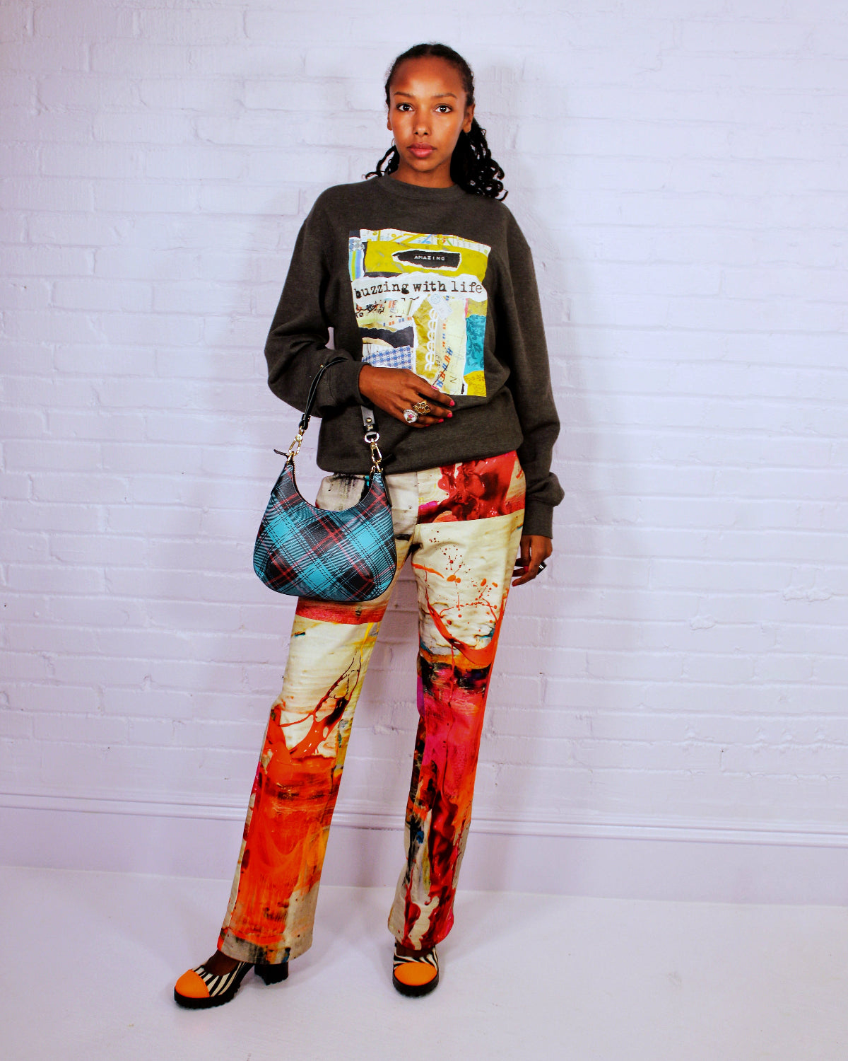 Plaid Print Mini Purse