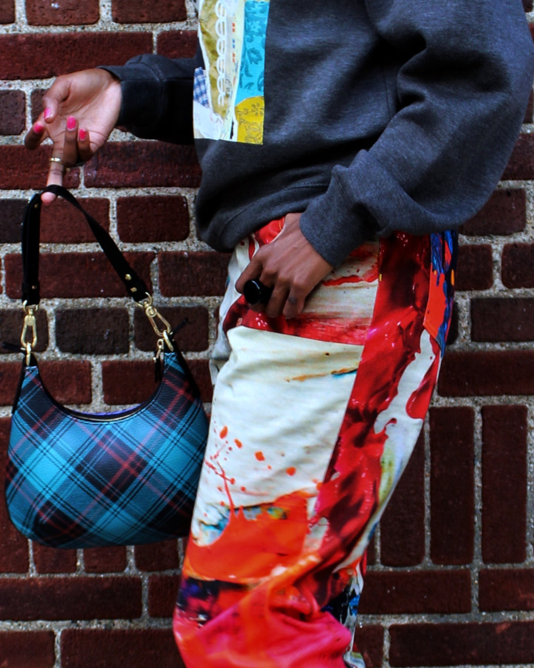 Plaid Print Mini Purse