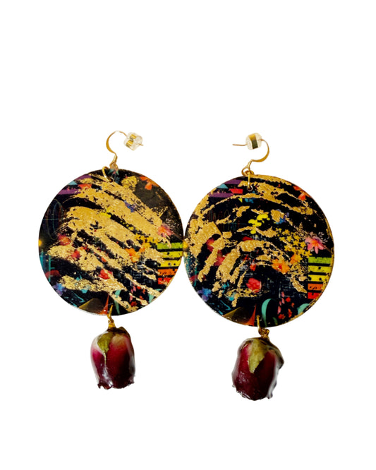 Floral Confetti with Rosebud Drop Earrings