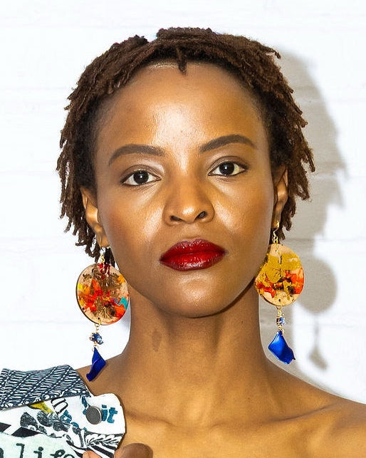 Fire and Ash Circle Earrings