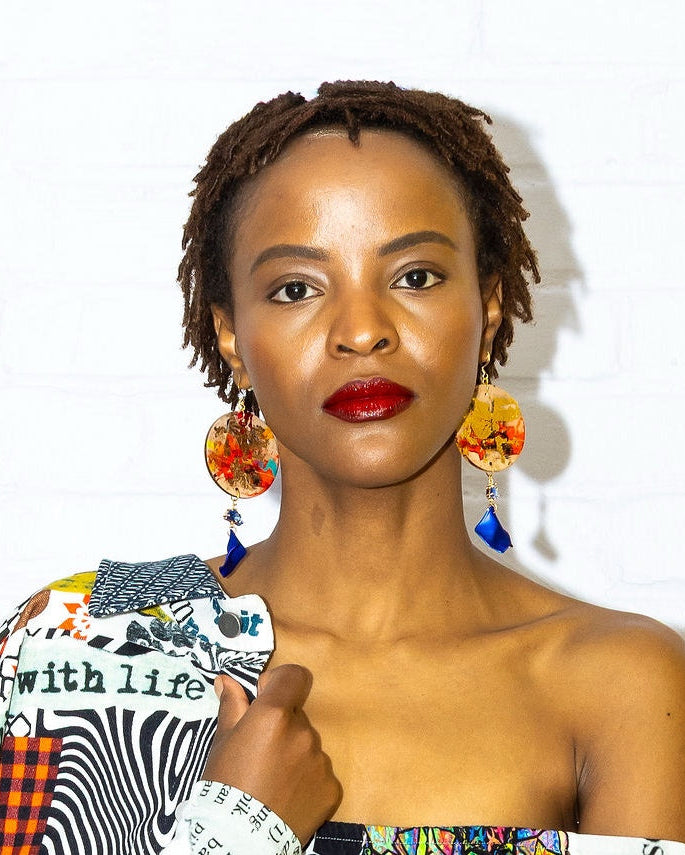 Fire and Ash Circle Earrings