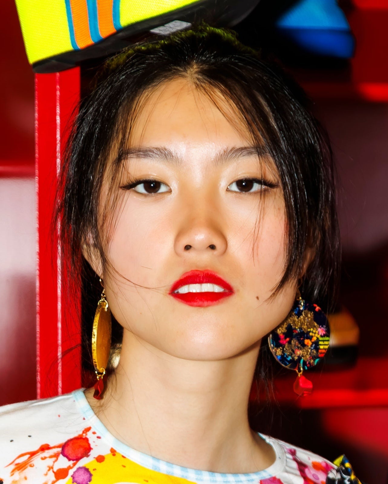 Floral Confetti Circle Earrings