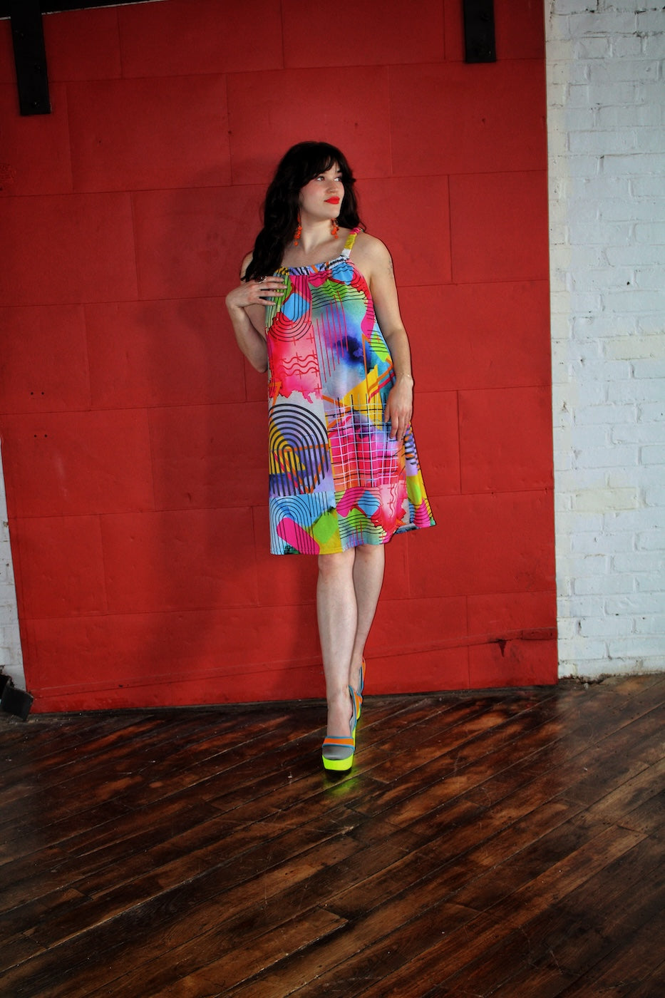 New Wave Rainbow Trapeze Dress