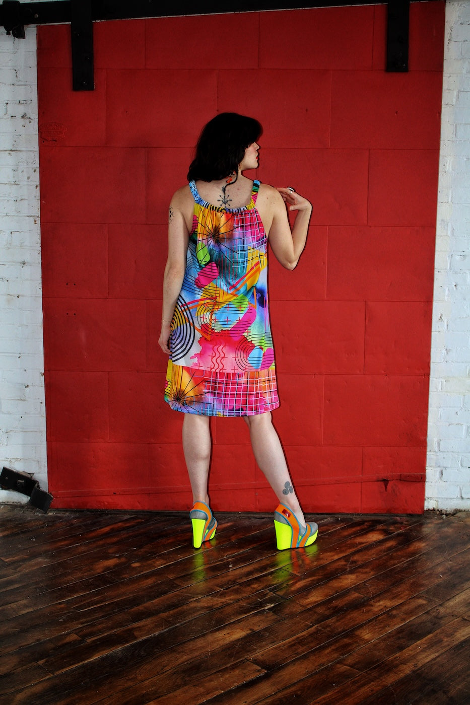 New Wave Rainbow Trapeze Dress
