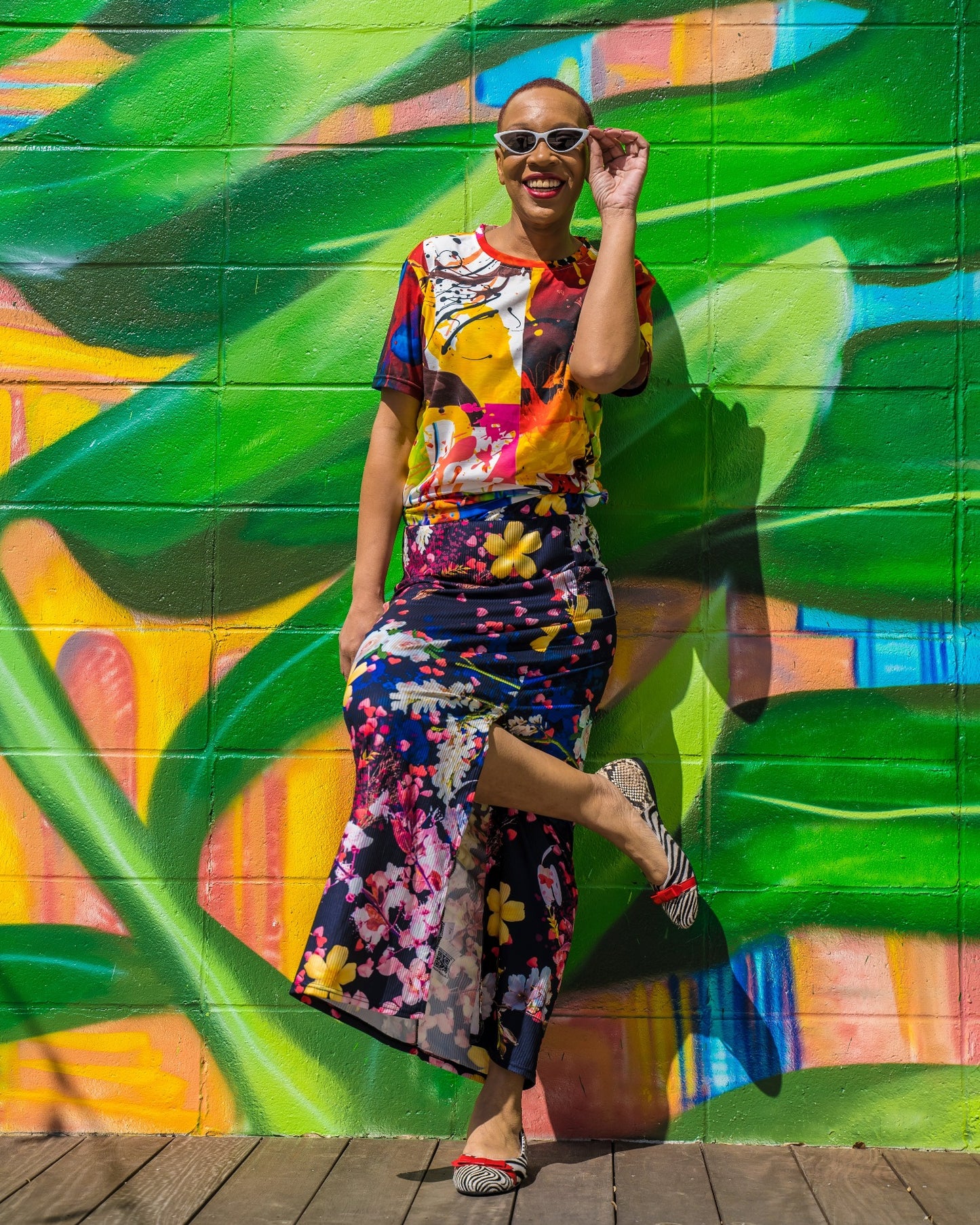 Black Floral Skirt