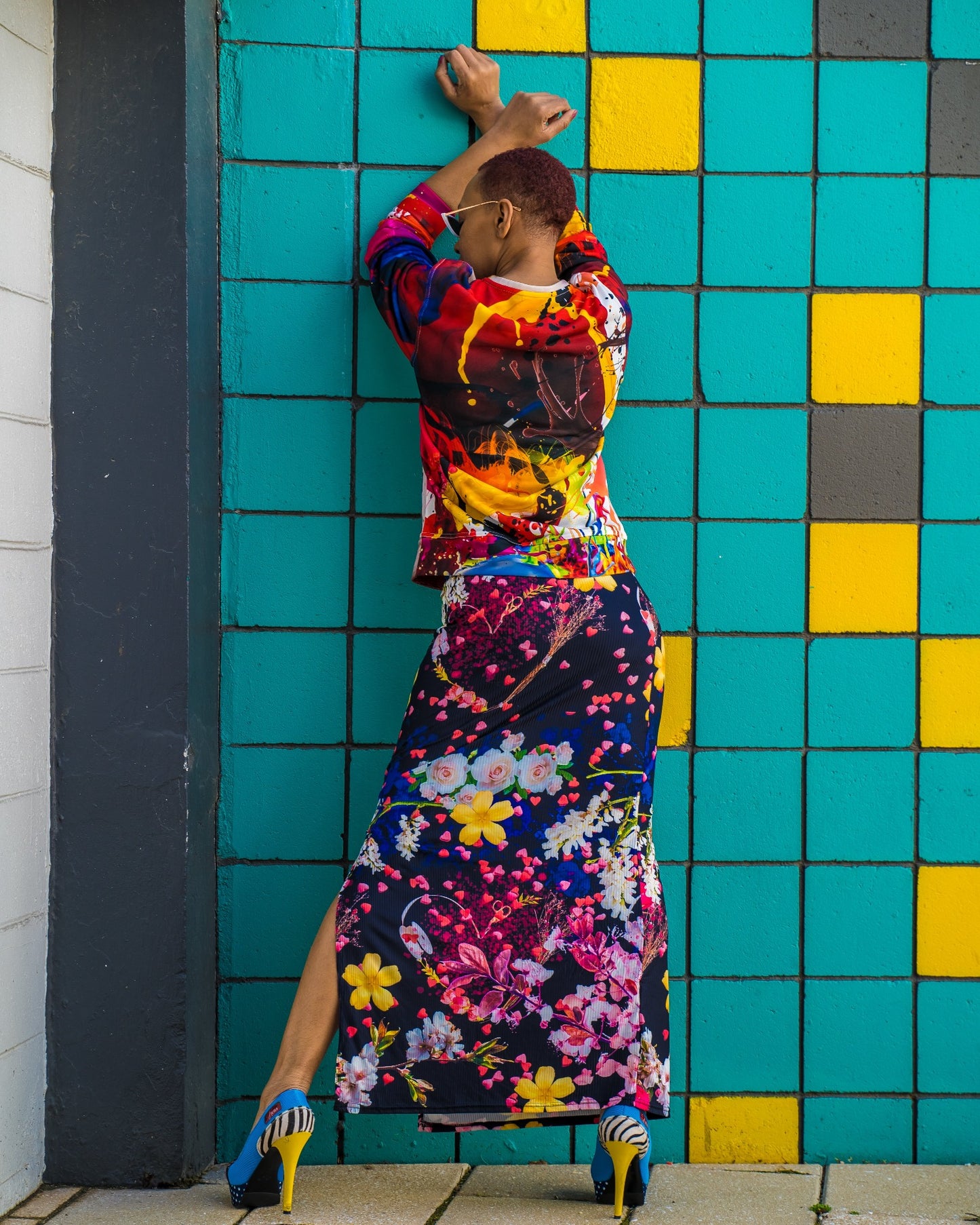 Black Floral Skirt